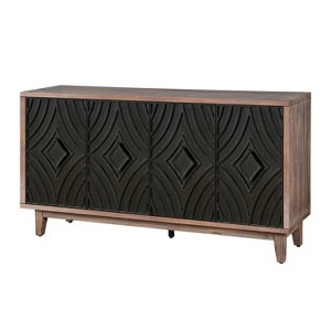 NicBex 60 Inch Mid Century 4-Door Sideboard Storage Cabinet with Convex Pattern Diamond Doors and 2 Shelves - 1 of 4
