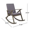 Rustic Acacia Wood Accent Chair, Wood Rocking Chair with Water-Resistant Cushions, Armchair for Porch, Garden or Bedroom -Christopher Knight Home - 4 of 4
