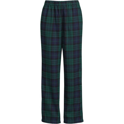 Lands' End Women's Tall Print Flannel Pajama Pants - Large Tall - Evergreen  Blackwatch Plaid : Target