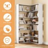 Jojoka 6-Tier Corner Bookshelf - Tall L-Shaped Industrial Bookcase with Baffles, Modern Display Shelf for Bedroom, Office, Living Room & Kitchen - 4 of 4