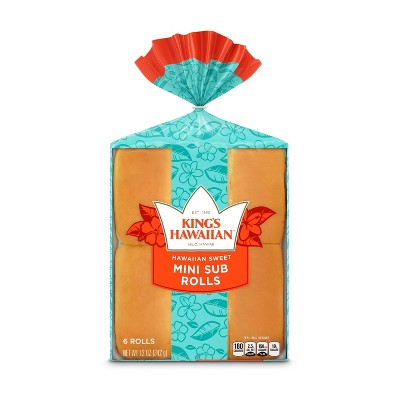 King's Hawaiian Mini Sub Sweet Rolls - 12oz/6ct