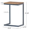 Syemin End Tables Metal Side Table Waterproof Small Coffee Table Outdoor Sofa Side Table Anti Rust Small Patio Table, Brown, 18.25"*12.75"*25.5" - 3 of 4