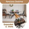 59" Black Modern Expandable Dining Table Set with 4 Upholstered Armless Chairs, Seats 4–6 People, Ideal for Kitchen or Small Dining Room -3irtyhousy - 3 of 4