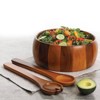 Gibson Home 67oz 3pk Wood Laroda Salad Bowls: Large Wooden Salad Serving Bowl Set, Hand Wash, Brown - 3 of 3