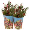 Primitives By Kathy 10.5 Inch Christmas Deer Wall Bucket Set Doe Antlers Annie Schickel Decorative Buckets - 3 of 3