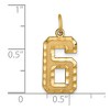 Black Bow Jewelry 14k Yellow Gold, Varsity Collection, Large D/C Pendant Number 6 - 4 of 4