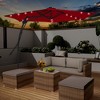 Clihome 10 Ft.Outdoor Patio Cantilever Umbrella with 360 Degrees Rotation,LED Lights,Waterproof Fade-Resistant Canopy with Cross Base - 2 of 4