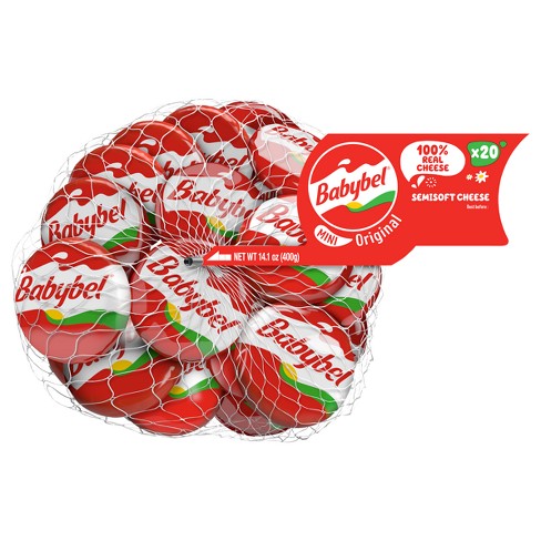 Babybel Original Grab and Go Snack Cheese, 1ct, Plastic Wrapped Cheese  Round, Refrigerated