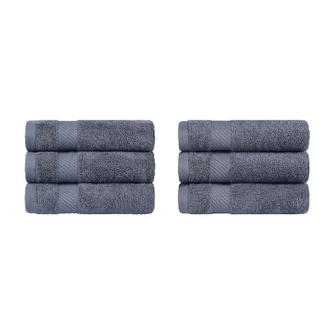 Modern Solid Classic Premium Luxury Cotton 6 Piece Bath, Face, And Hand  Towel Set, Smoked Pearl - Blue Nile Mills : Target