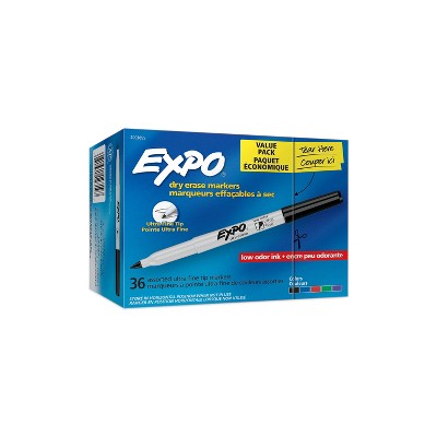 Expo Low Odor Dry Erase Markers Ultra Fine Tip Assorted Colors 36 Count 2724880