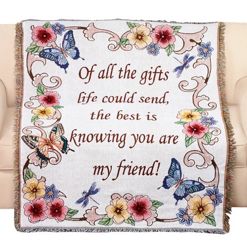 Collections Etc My Friend Floral Tapestry Throw Standard : Target