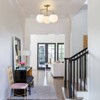 LLHZSY Modern Gold 3-Light Semi Flush Mount Frosted Glass Globe Ceiling Chandelier Light Fixture - 2 of 4
