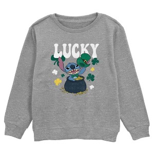 Boy's Lilo & Stitch St. Patrick's Day Stitch Sweatshirt - 1 of 3