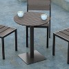 Emma and Oliver 24" Round Outdoor Dining Table with Faux Teak Poly Slats and Steel Frame - 4 of 4