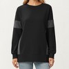 Anna-Kaci Women's Crew Neck Long Sleeve Pullover Top with Colorblock Sleeve Detail - 2 of 4
