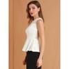 Allegra K Women's Floral Mesh Lace Panel Round Neck Sleeveless Peplum Blouses - 4 of 4