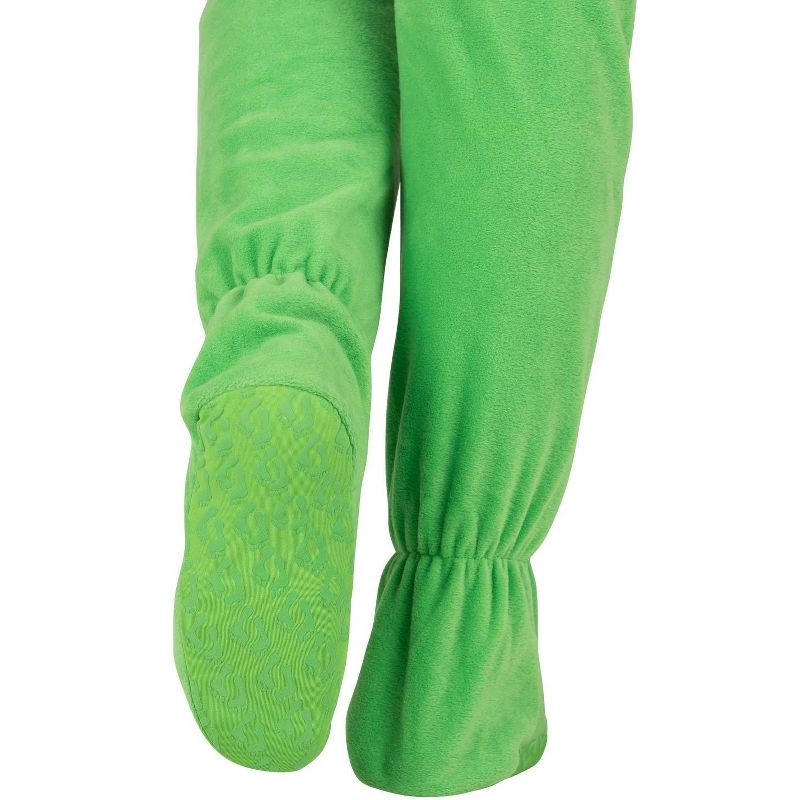 Footed Pajamas - Emerald Green Kids Hoodie Fleece Onesie, 4 of 5