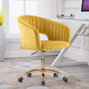 HOMEFUN Velvet Morden Cute Upholstered Task Chair - 1 of 4