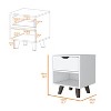 NicBex 15.74 inch Wide Nightstand with 1 Drawer,Modern Side Table with Four Legs and Open Shelf,Bedside Table for Bedroom,Living Room,White/Black - 3 of 4