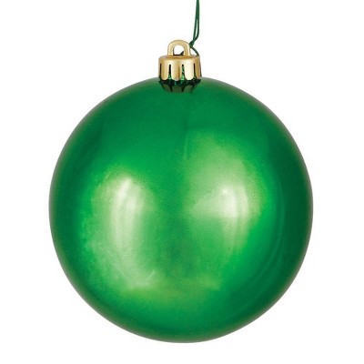 Vickerman 3" Green Shiny Ball Ornament UV Coated Drilled Cap