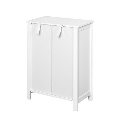 White Wooden Living Room Cabinet with Adjustable Shelving