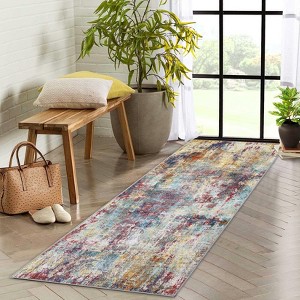 Modern Abstract Accent Rug, Non-Shedding Easy Care Area Rug, Durable Entryway & Living Room Carpet for High Traffic - 1 of 4