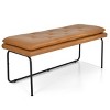 Nano  48" Faux Leather Double padded Cushion Bench - Maison Boucle - 4 of 4