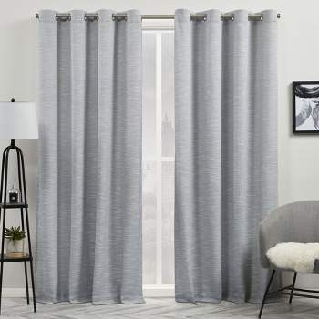 Exclusive Home Somers Light Filtering Grommet Top Curtain Panels, 54"x96", Indigo, Set of 2