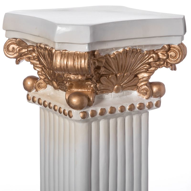 Uniquewise Fiberglass White and Gold Plinth Roman Column Ionic Piller Pedestal Stand for Wedding or Party, Living Room Decor - Photography Props, 5 of 8