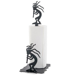5 Star Super Deals Kokopelli Paper Towel Holder - Rustic Decorative Metal Kitchen Roll Stand Dispenser w/ Stable Base, Sturdy for Countertop - 17.5" - 1 of 4