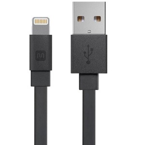 Monoprice Cabernet Series Apple MFi Certified Flat Lightning to USB Charge & Sync Cable - 4ft Black for iPhone X, 8, 8 Plus, 7, 7 Plus, 6, 6 Plus, 5S - 1 of 4