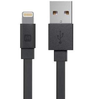 Monoprice Cabernet Series Apple MFi Certified Flat Lightning to USB Charge & Sync Cable - 4ft Black for iPhone X, 8, 8 Plus, 7, 7 Plus, 6, 6 Plus, 5S