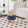 KTMBDW Storage Ottoman, Modern Round Footrest with Soft Padded Seat, Teddy Velvet Footstool with Wood Legs,Accent Small Table for Hallway, Living Room - 4 of 4