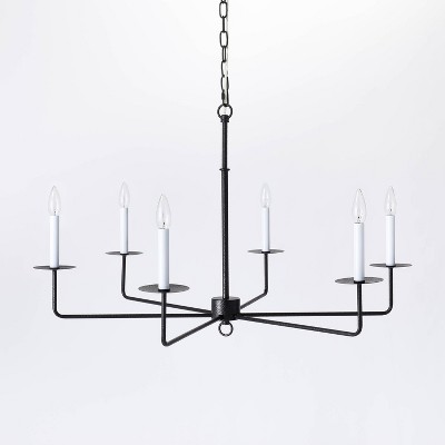 6-Light Hammered Metal Chandelier Black - Threshold™ designed with Studio McGee