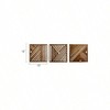 Wooden Geometric Wall Art Set of 3 Slatted Wood Sculpture Rustic Home Decoration for Bathroom Bedroom Living Room - 3 of 4