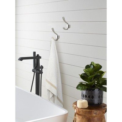 Polished Chrome Double Prong Decorative Wall Hook