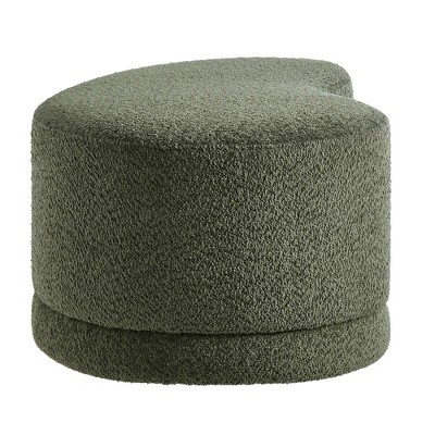 Nimbus Sage Green Chenille Curved Cocktail Ottoman Bench