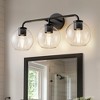 DORESshop 23 in. 3-Light Black Vanity Light with Globe Glass Shades for Bathroom, Mirror, Powder Room - 3 of 4