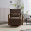 Kumasinova Modern 360-Degree Swivel Chair, Premium Faux Leather Upholstered Accent Chair, Retro Open-Framed Arms, Armchair for Living Room - 2 of 4