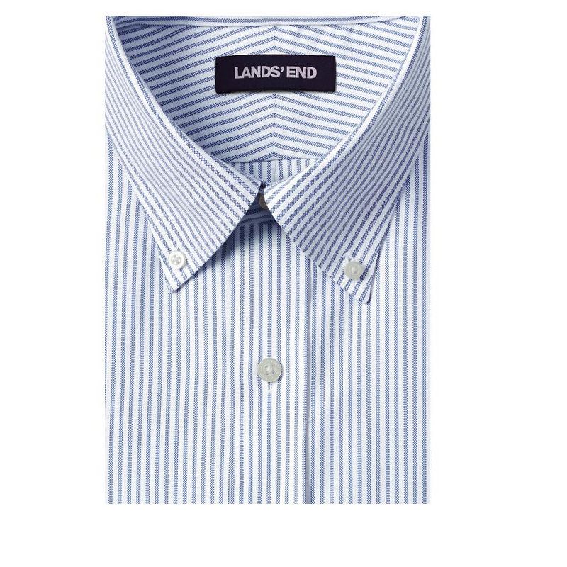 Lands' End Men's Big and Tall Traditional Fit Pattern No Iron Supima Oxford Dress Shirt, 4 of 6