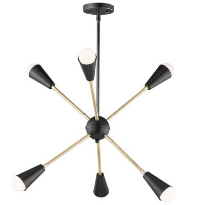 Maxim Lighting Lovell 6 - Light Pendant in  Black/Satin Brass