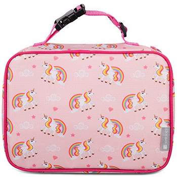 Bentology Lunch Box for Girls - Kids Insulated Lunchbox Tote Bag Fits Bento Boxes- Unicorn