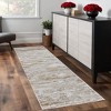 HomeRoots 8' Ivory Gray And Tan Abstract Distressed Runner Rug - 2 of 3