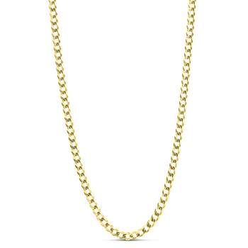 Pompeii3 Mens Solid 14k Yellow Gold 22" Curb Chain With Lobster Clasp 8.5 grams 3mm