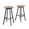 Pinewood Swivel Barstools (Set of 2) with Footrest and Curved Design for Comfortable Seating and Small Spaces - 3 of 4