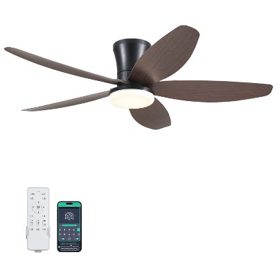 36 or 42 or 48 inch Low Profile Flush Mount Ceiling Fan with LED Light and Remote