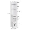 VECELO Corner Shelf Stand, Bathroom Corner Cabinet for Narrow Space, Small Storage Organizer with Toilet Paper Drawer, White - 3 of 4