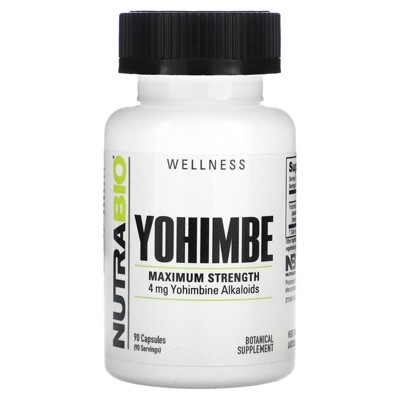NutraBio Yohimbe, 90 Capsules (100 mg per Capsule)