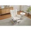 Sapphtopaz Accent Chair Rocking Chair High Backrest Lounge Upholstered Armchair with Solid Wood Legs Accent Chairs for Living Room, Bedroom - 2 of 4