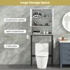 Over The Toilet Storage Bathroom Organizer with Double-Door Cabinet & Open Compartment Adjustable Shelf & Bottom Bar Space-saving Rack Black/ Natural/ White - 4 of 4